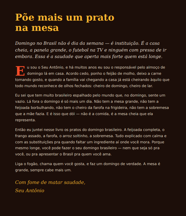 Carta do Seu Antônio - Almoço de Domingo